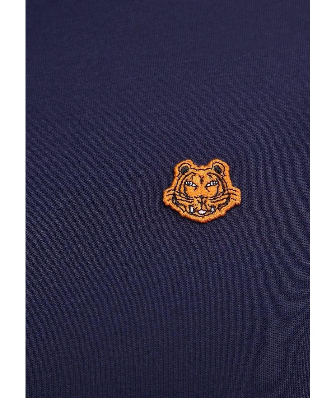KENZO Темно-синяя хлопковая футболка, фото 3