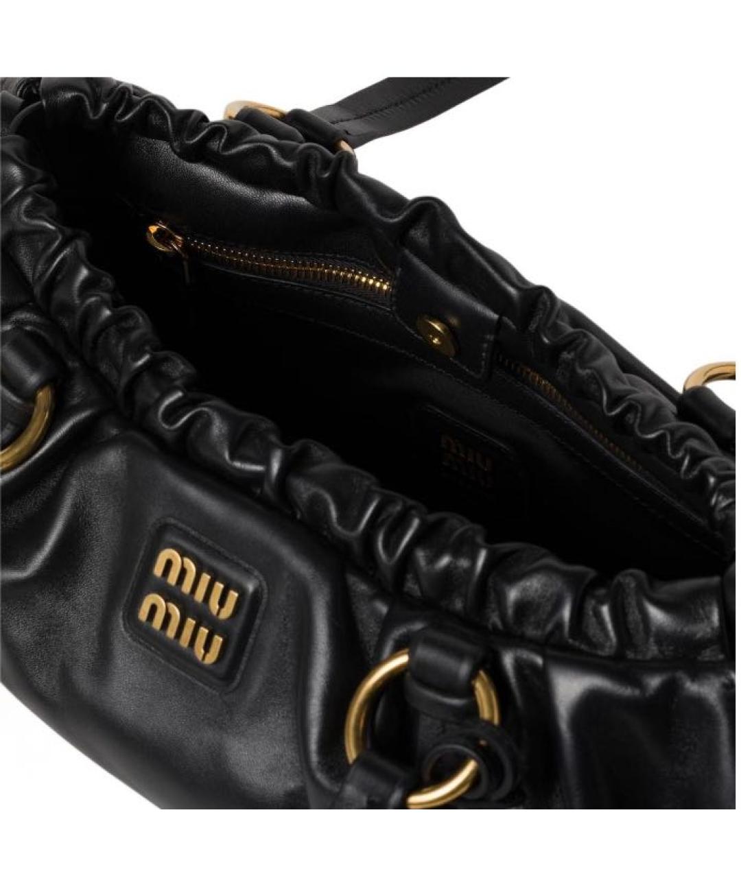 MIU MIU Черная кожаная сумка с короткими ручками, фото 4