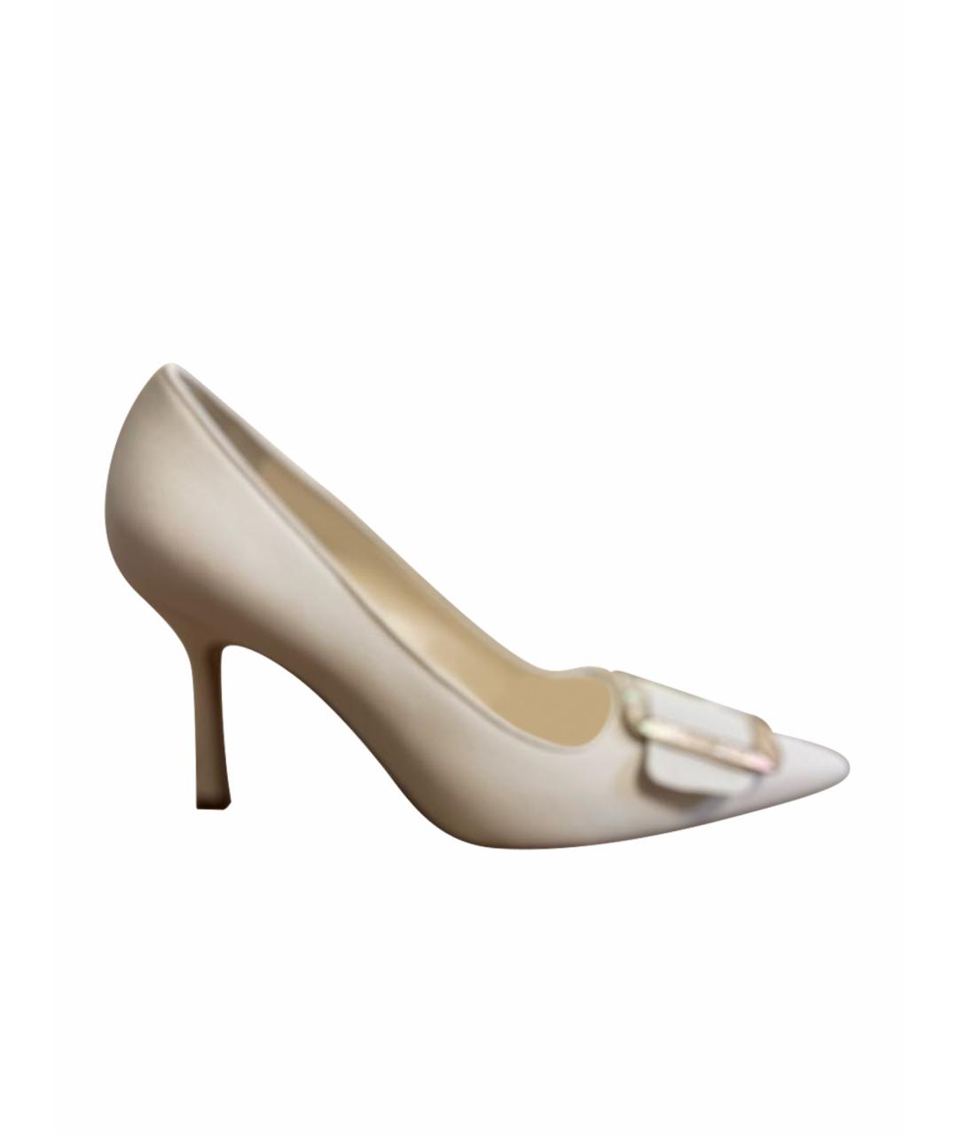 MANOLO BLAHNIK Белые текстильные туфли, фото 1