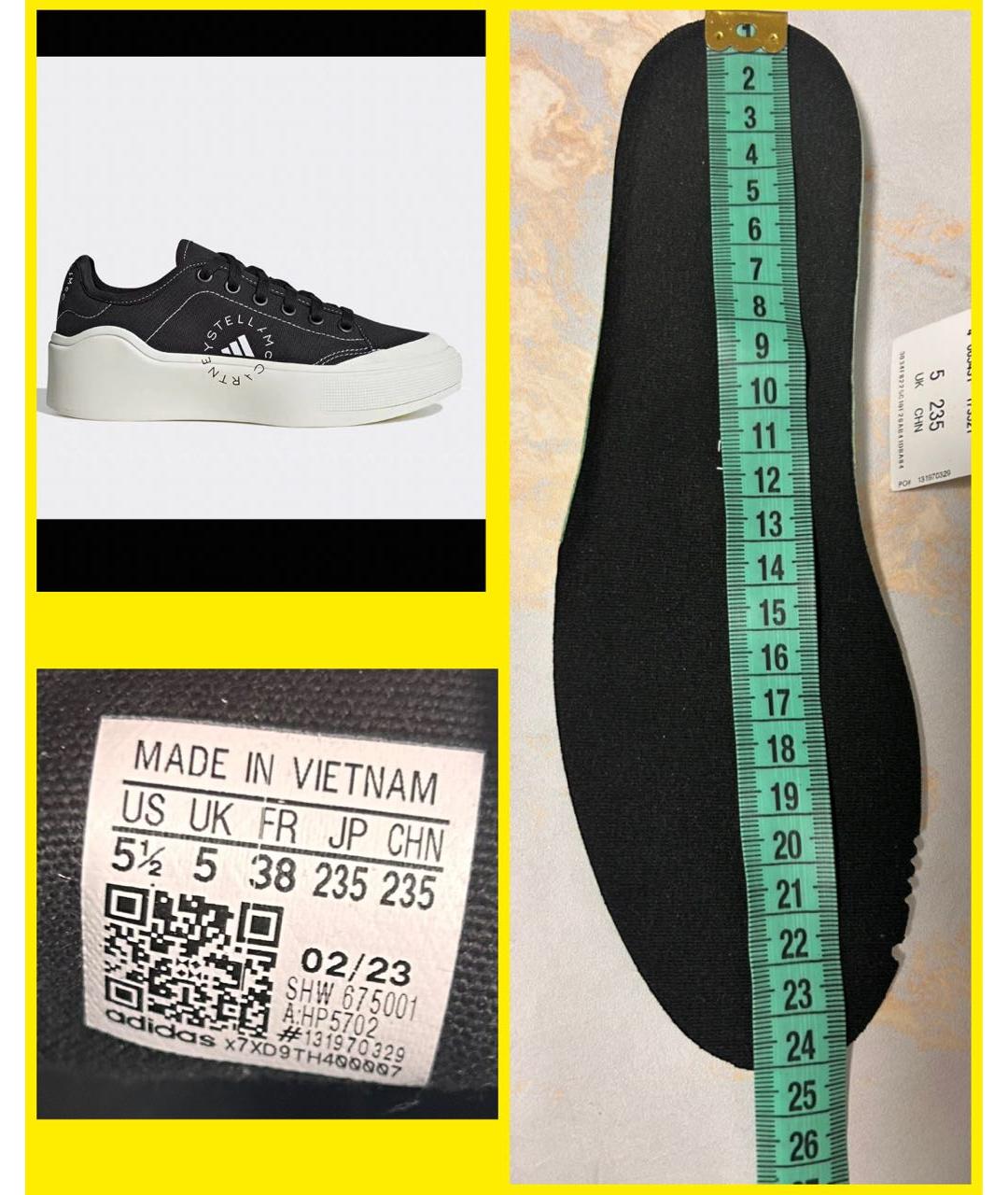 ADIDAS BY STELLA MCCARTNEY Черные текстильные кеды, фото 6