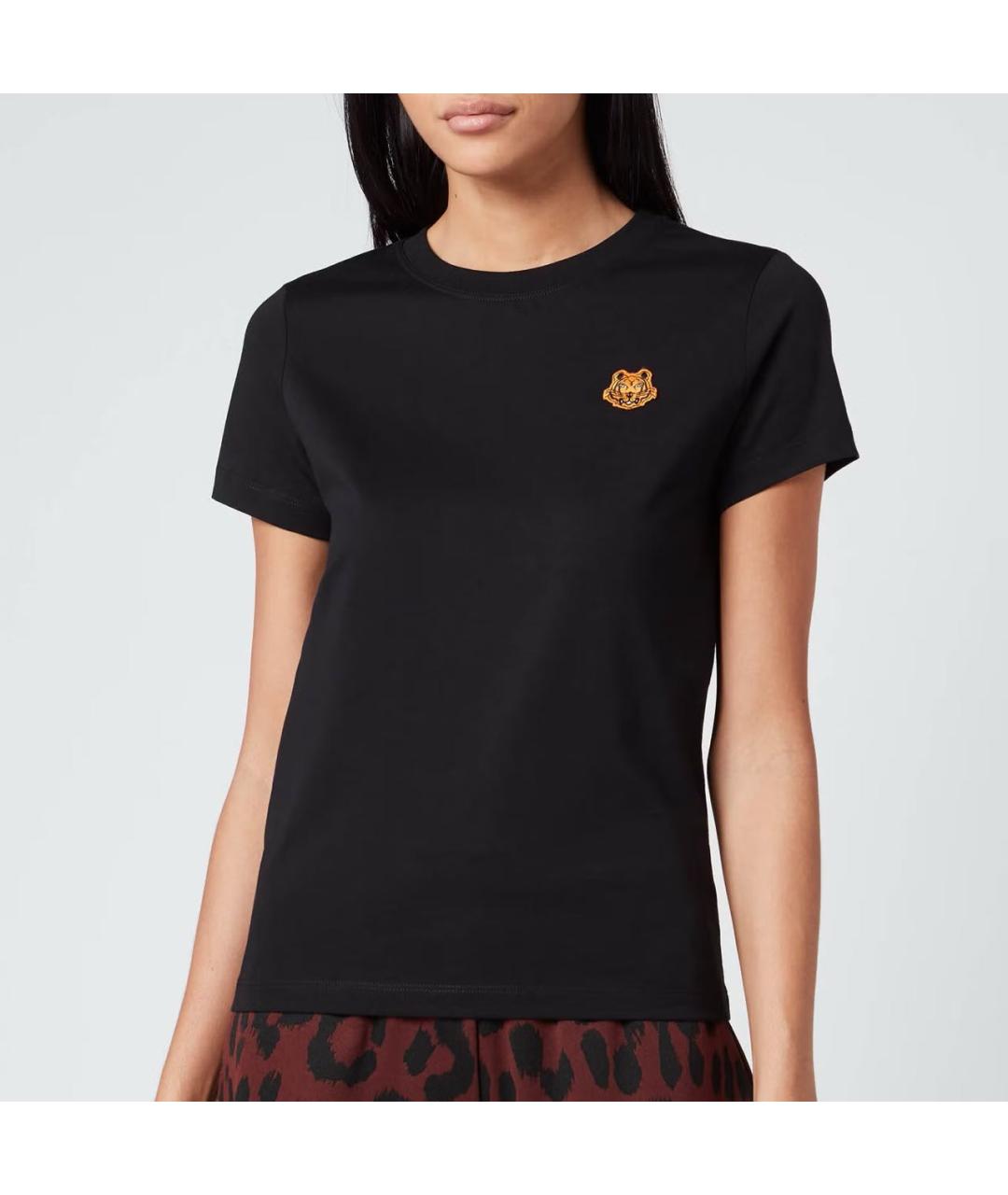 KENZO Черная хлопковая футболка, фото 2
