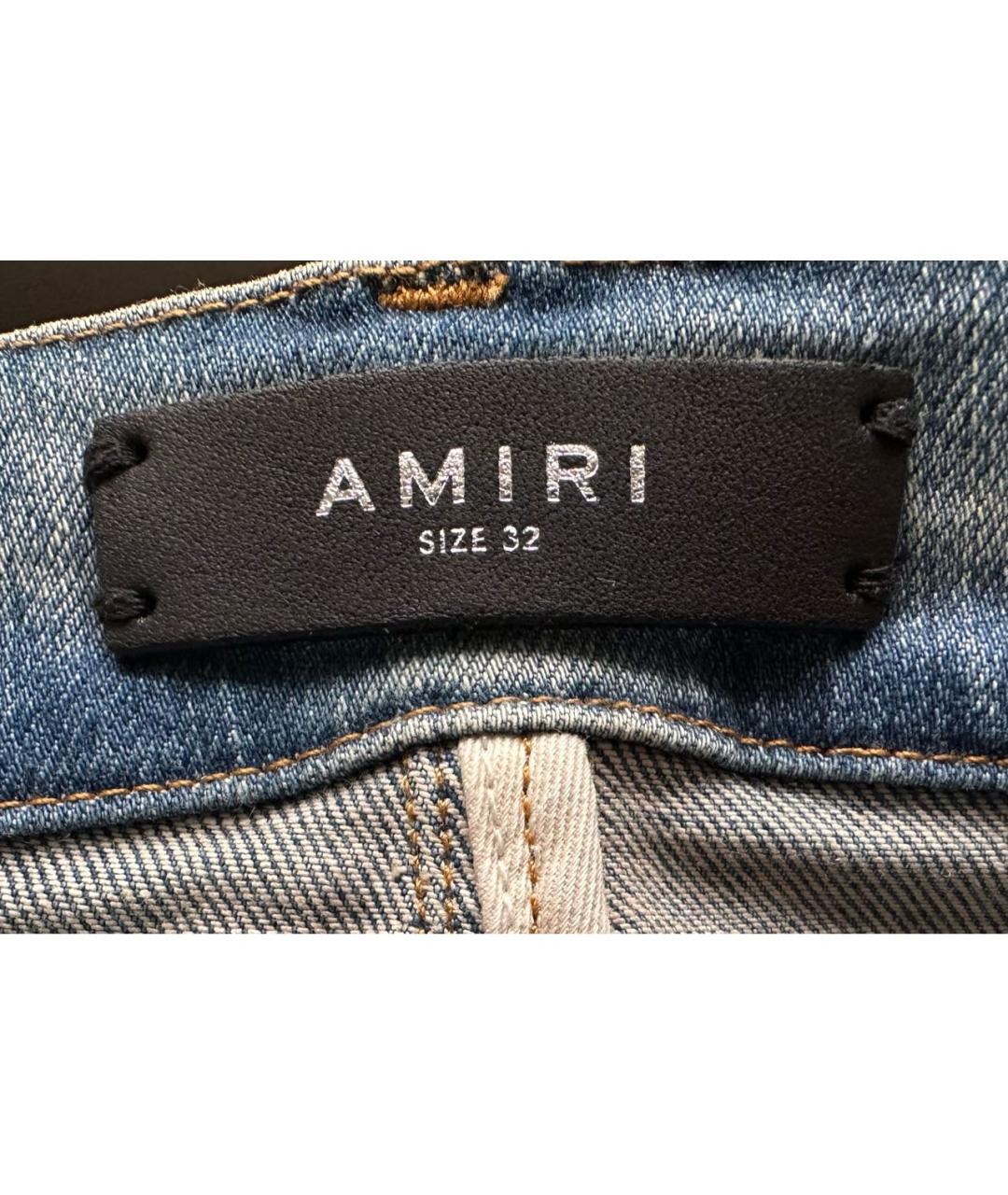 AMIRI Синие хлопковые джинсы скинни, фото 3