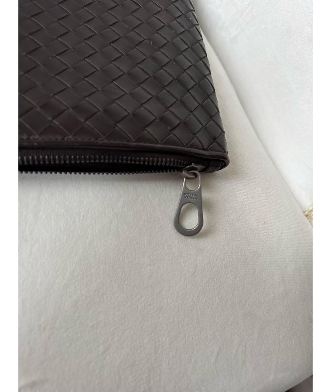 BOTTEGA VENETA Коричневая кожаная папка для документов, фото 5