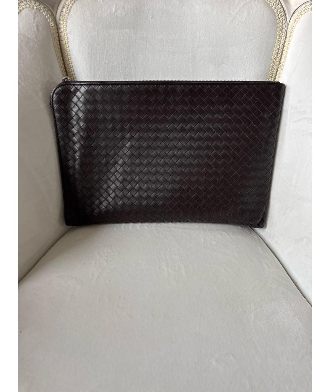 BOTTEGA VENETA Коричневая кожаная папка для документов, фото 2