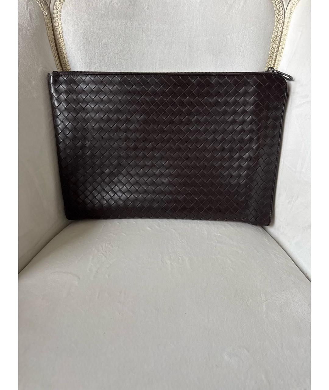 BOTTEGA VENETA Коричневая кожаная папка для документов, фото 6