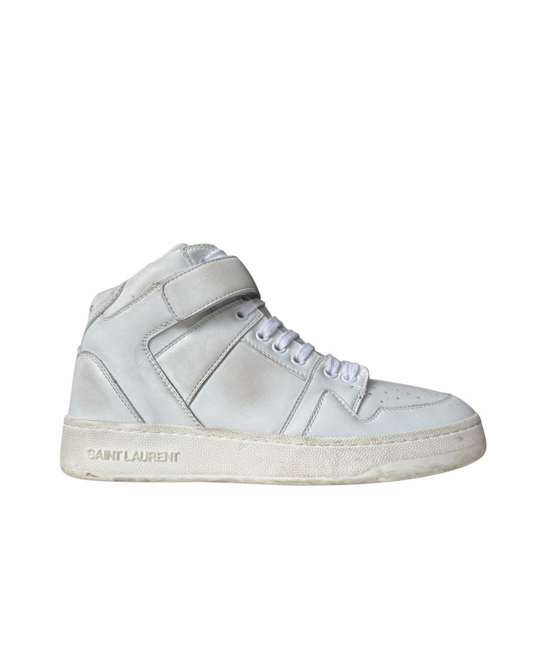 SAINT LAURENT Белые кожаные кеды, фото 1
