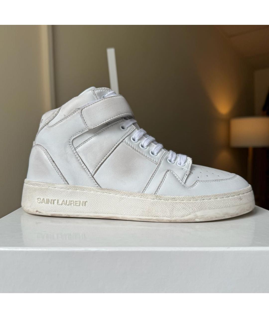 SAINT LAURENT Белые кожаные кеды, фото 9