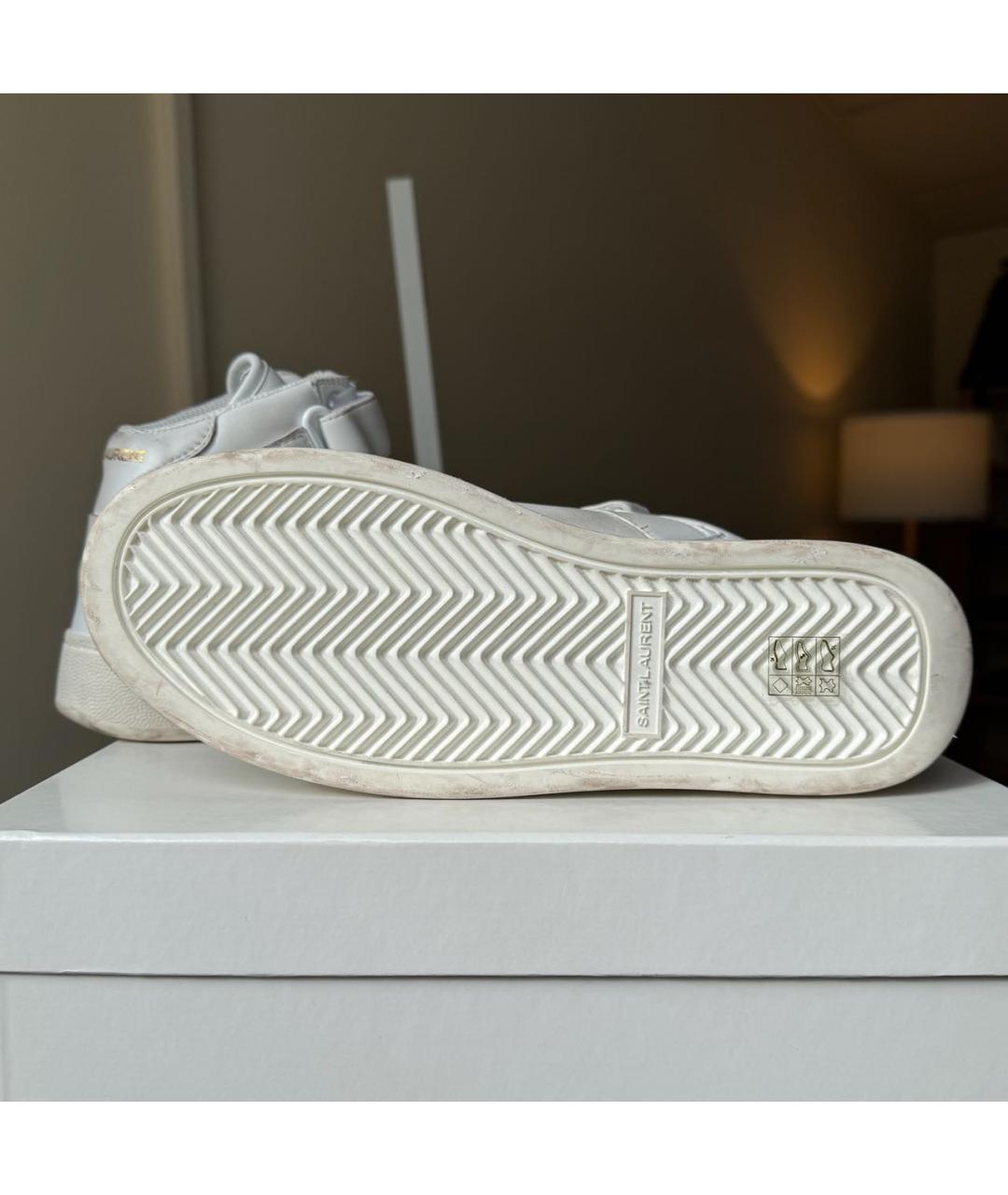 SAINT LAURENT Белые кожаные кеды, фото 7