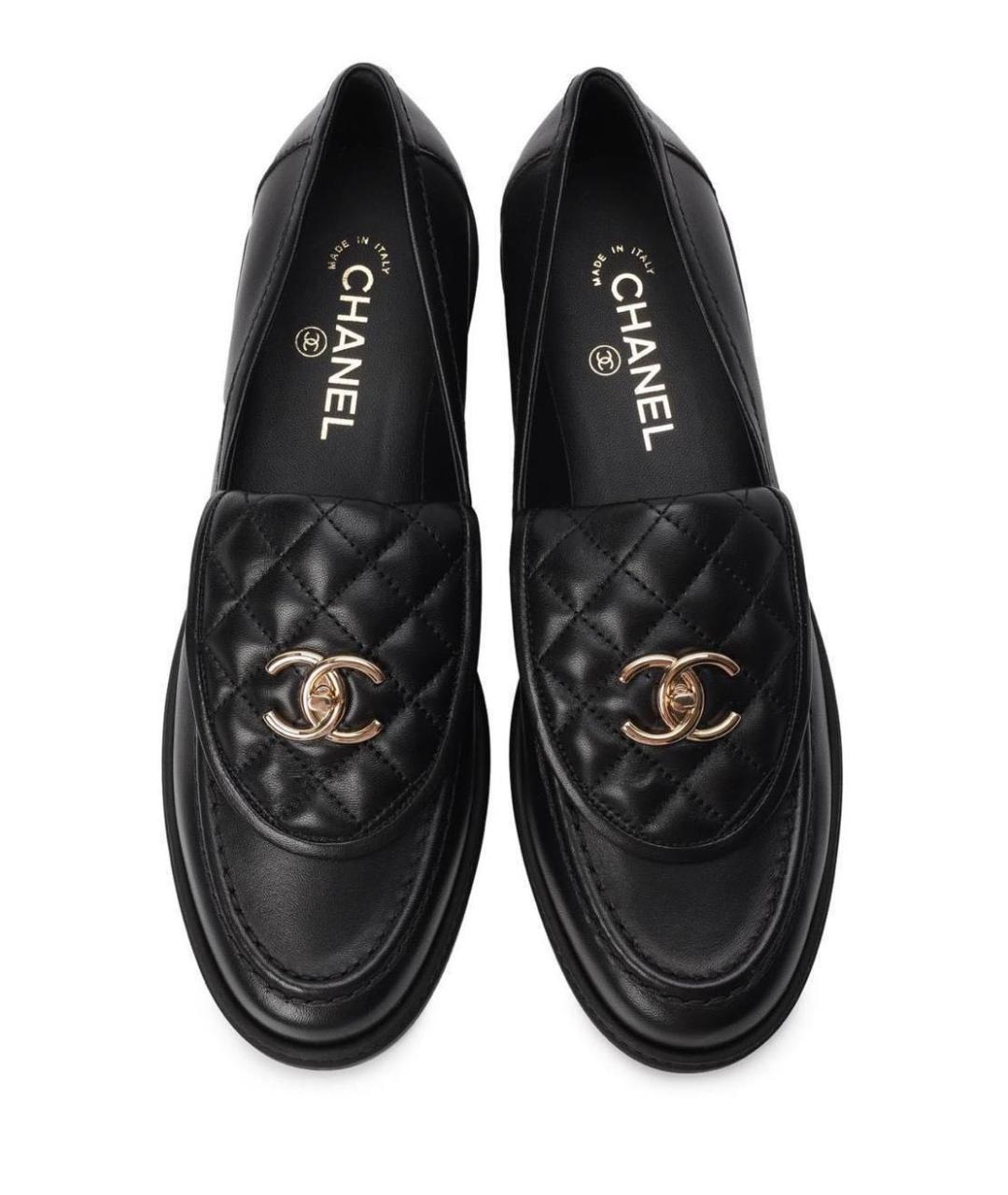 CHANEL Черные кожаные лоферы, фото 3