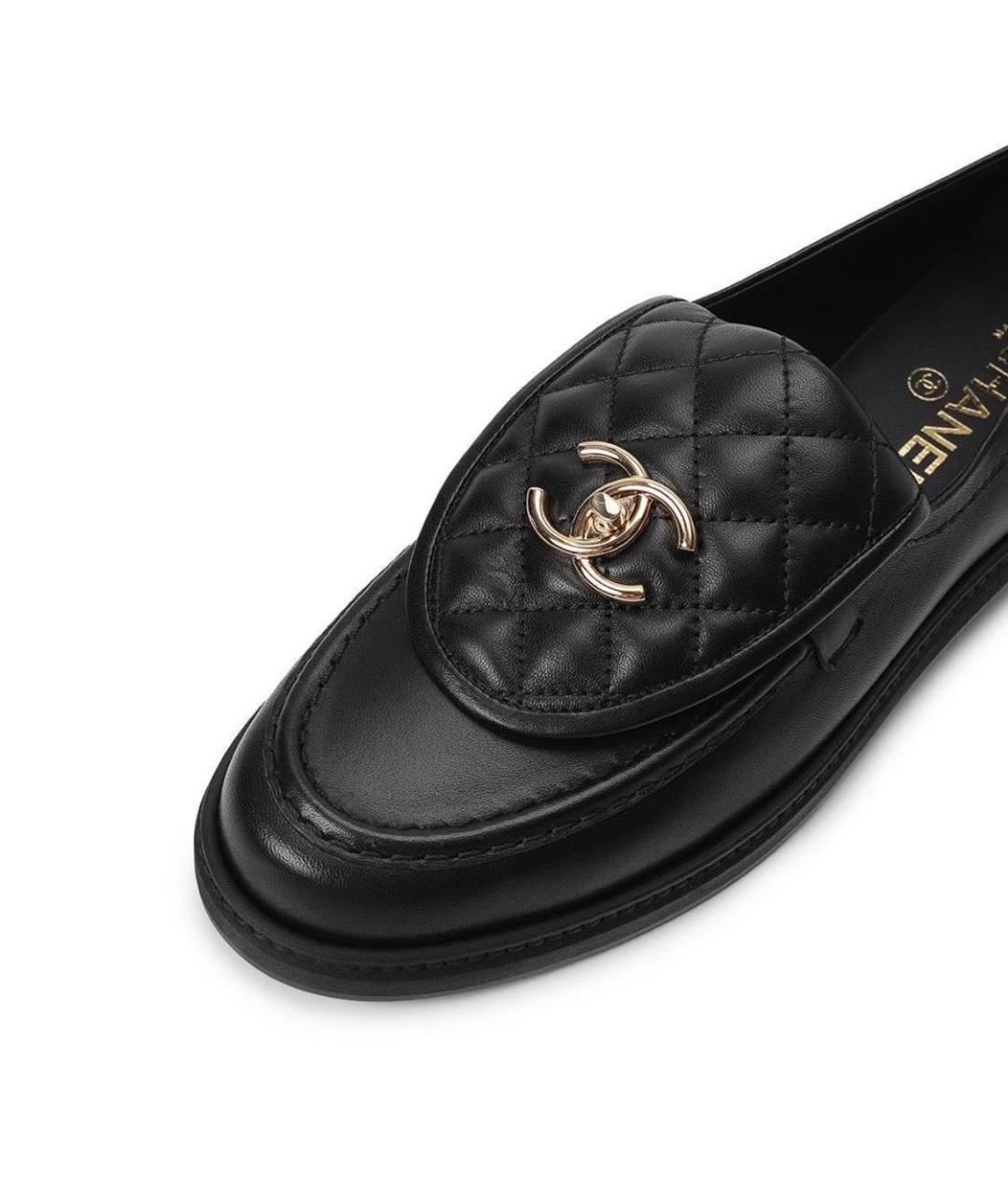 CHANEL Черные кожаные лоферы, фото 2