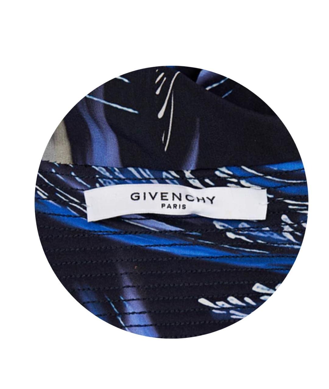 GIVENCHY Синее шелковое платье, фото 3