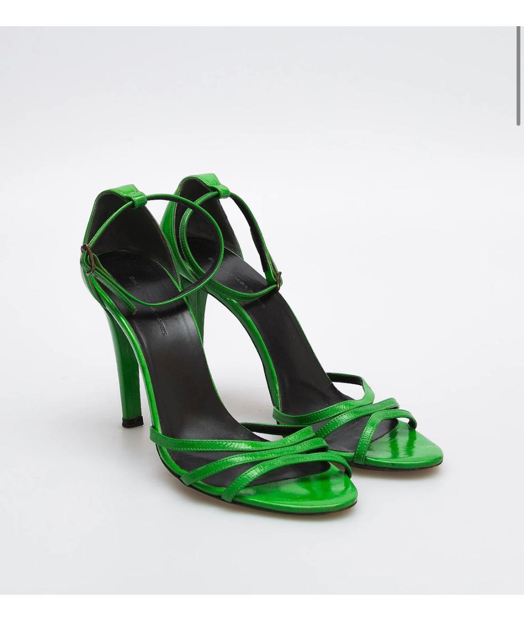 BALENCIAGA Зеленые кожаные босоножки, фото 2
