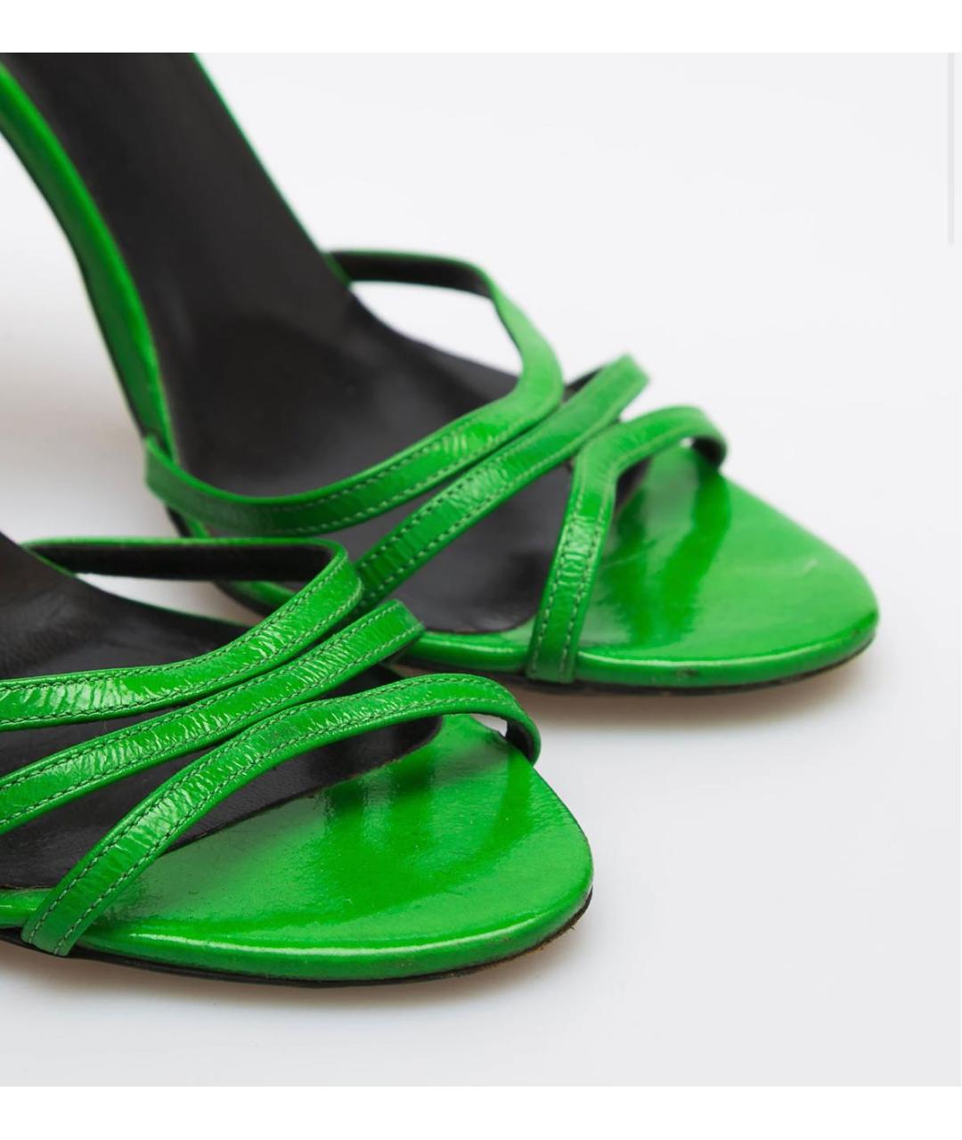 BALENCIAGA Зеленые кожаные босоножки, фото 3