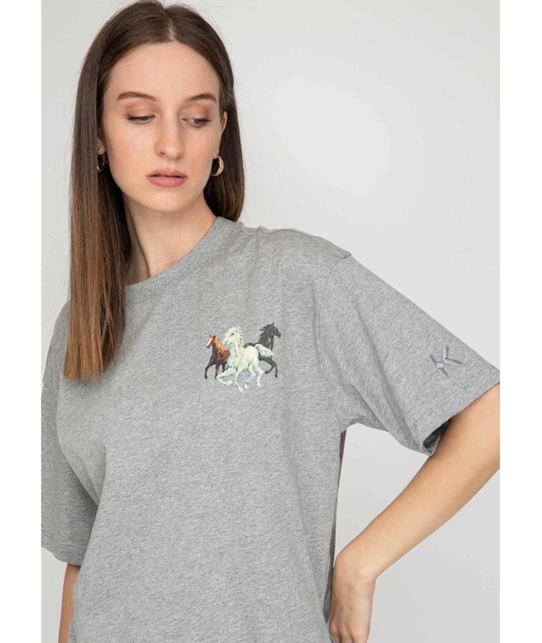 KENZO Серая хлопковая футболка, фото 4