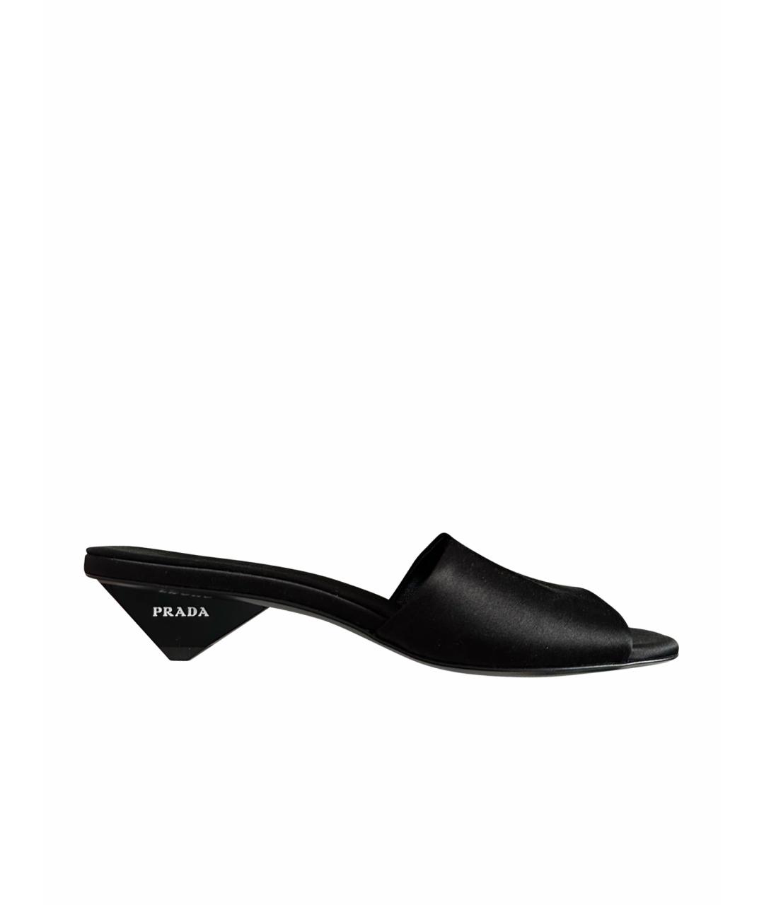 PRADA Черные текстильные мюли, фото 1