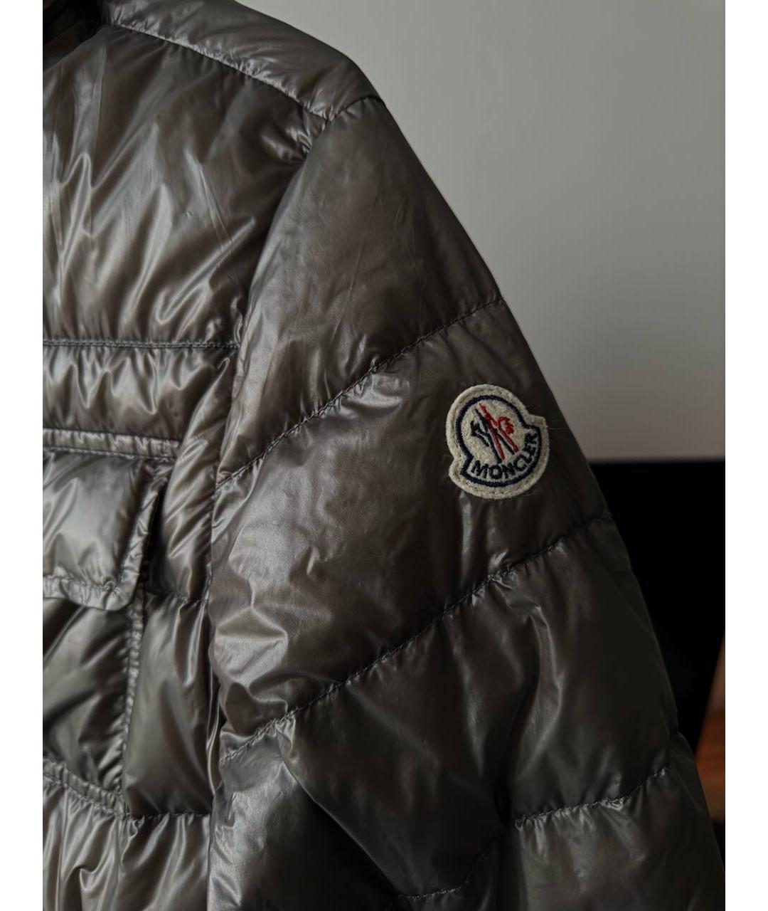 MONCLER Антрацитовый пуховик, фото 4