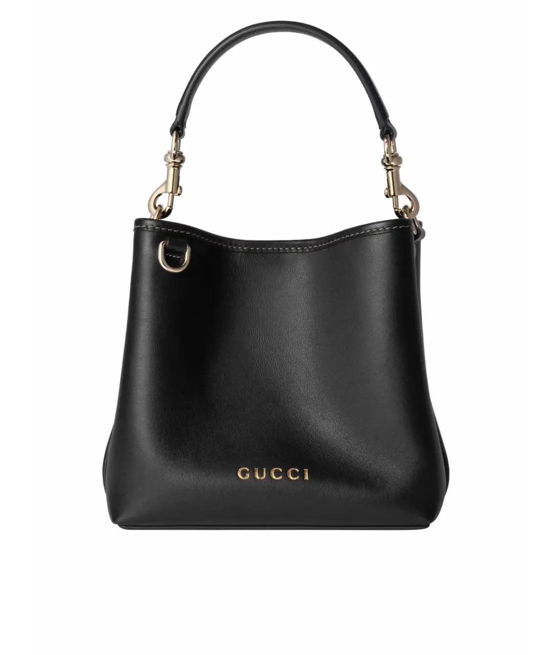 GUCCI Черная кожаная сумка через плечо, фото 1