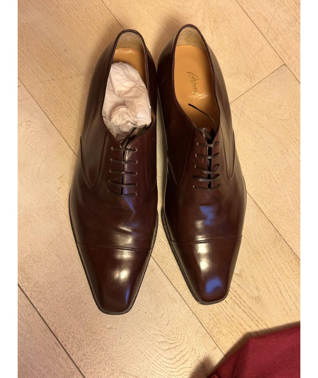 BRIONI Коричневые кожаные туфли, фото 3