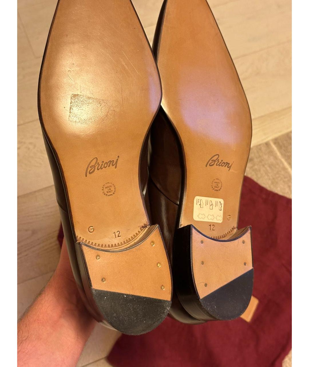 BRIONI Коричневые кожаные туфли, фото 5