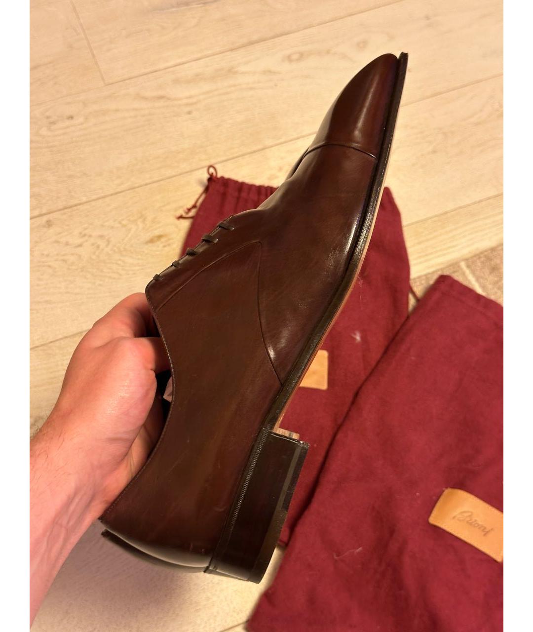 BRIONI Коричневые кожаные туфли, фото 6