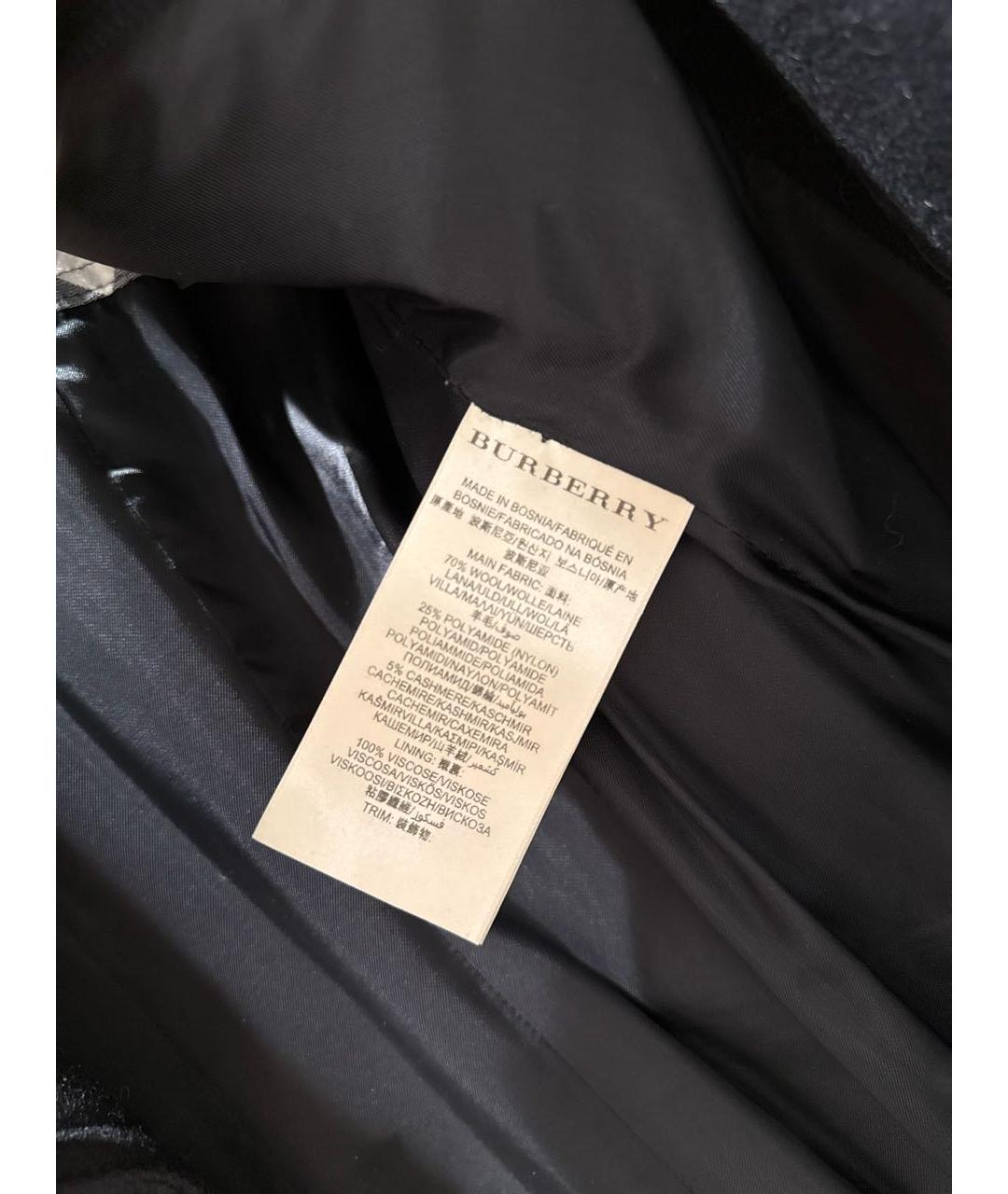 BURBERRY BRIT Черное шерстяное пальто, фото 4