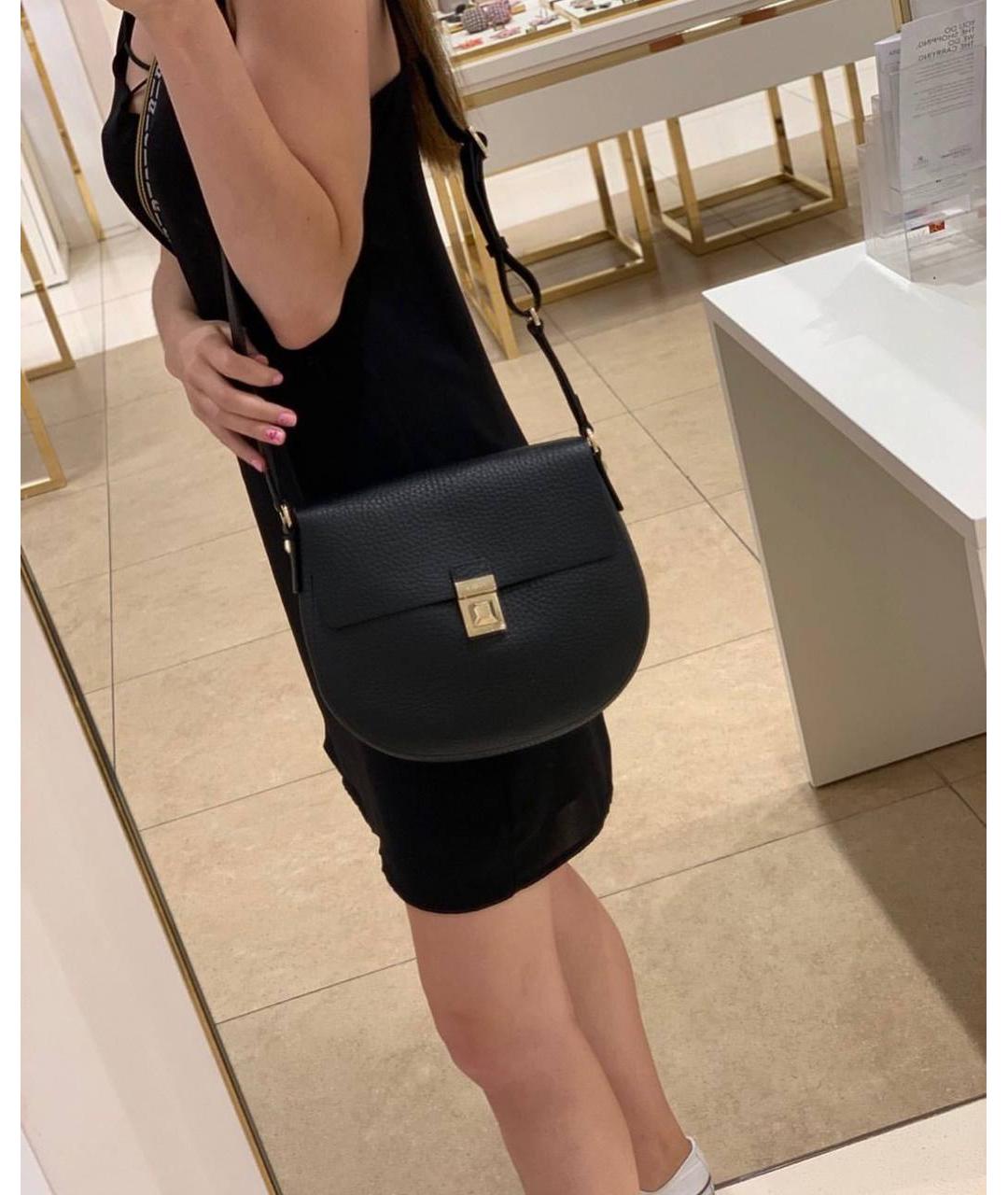 FURLA Черная кожаная сумка через плечо, фото 6