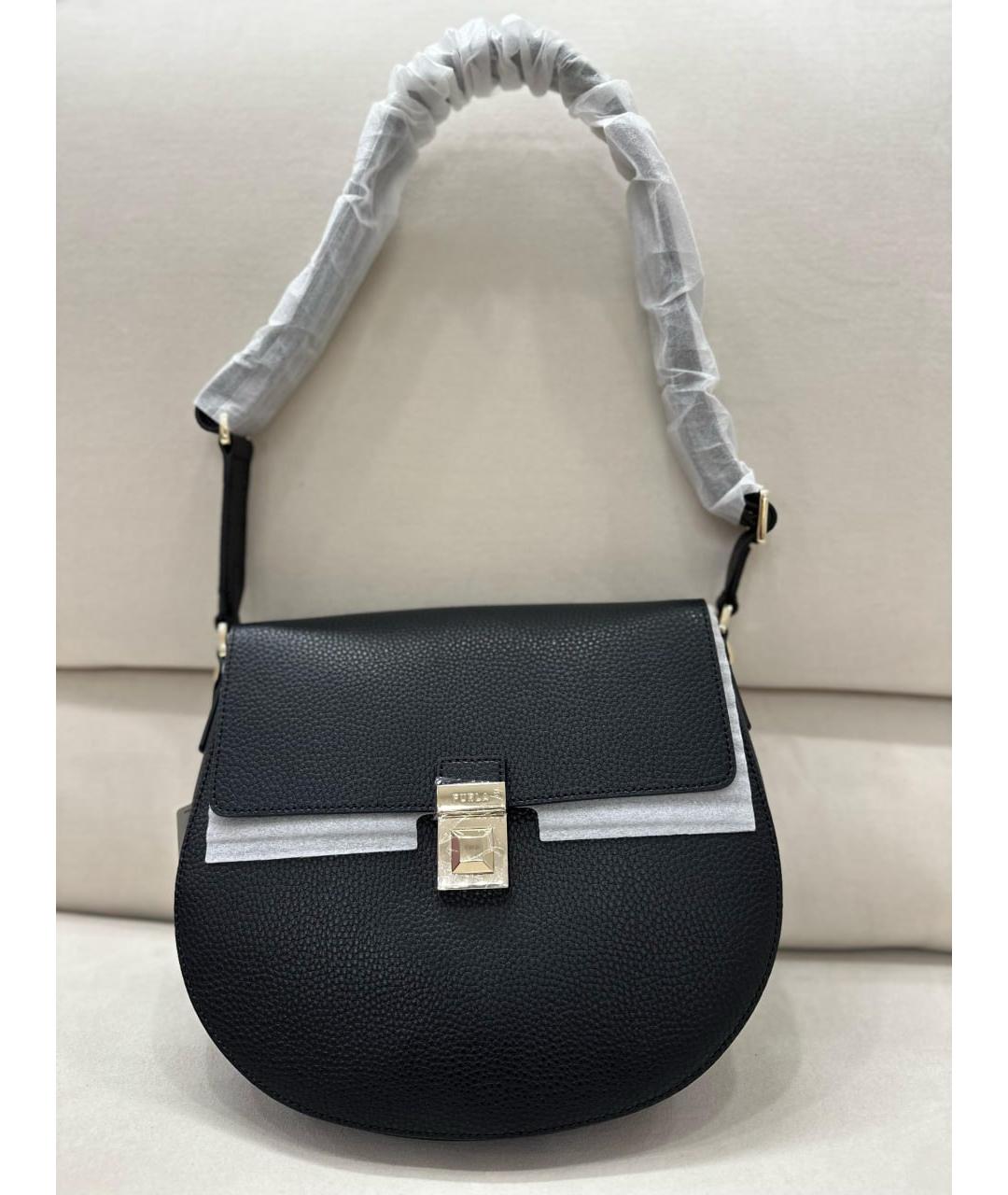 FURLA Черная кожаная сумка через плечо, фото 5
