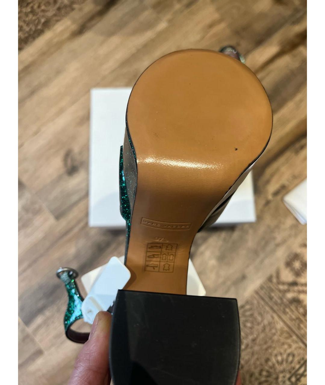 MARC JACOBS Зеленые босоножки из лакированной кожи, фото 5