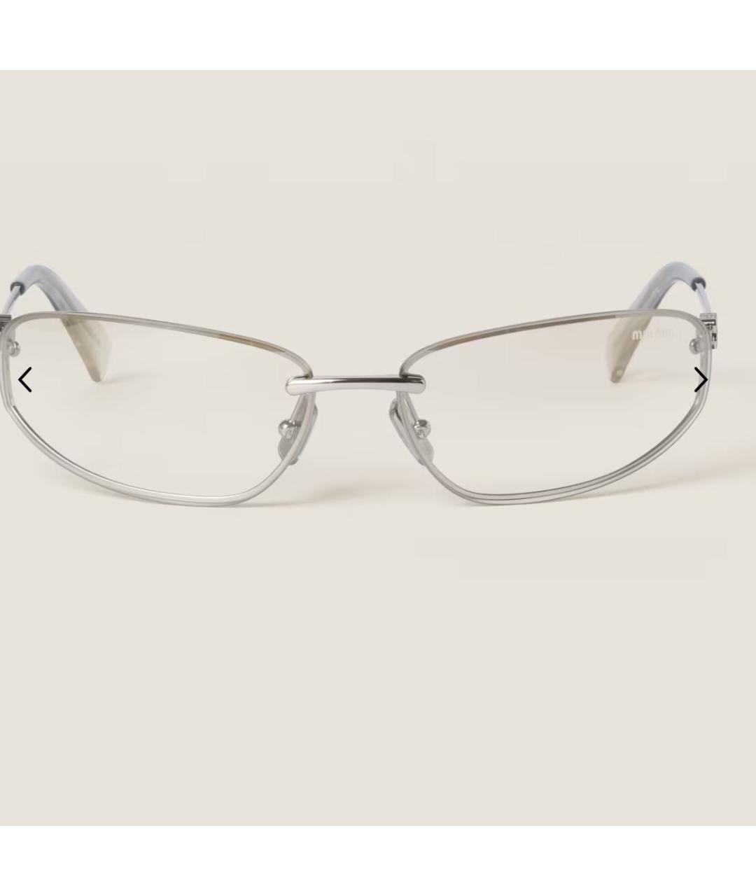 MIU MIU Белые металлические солнцезащитные очки, фото 3