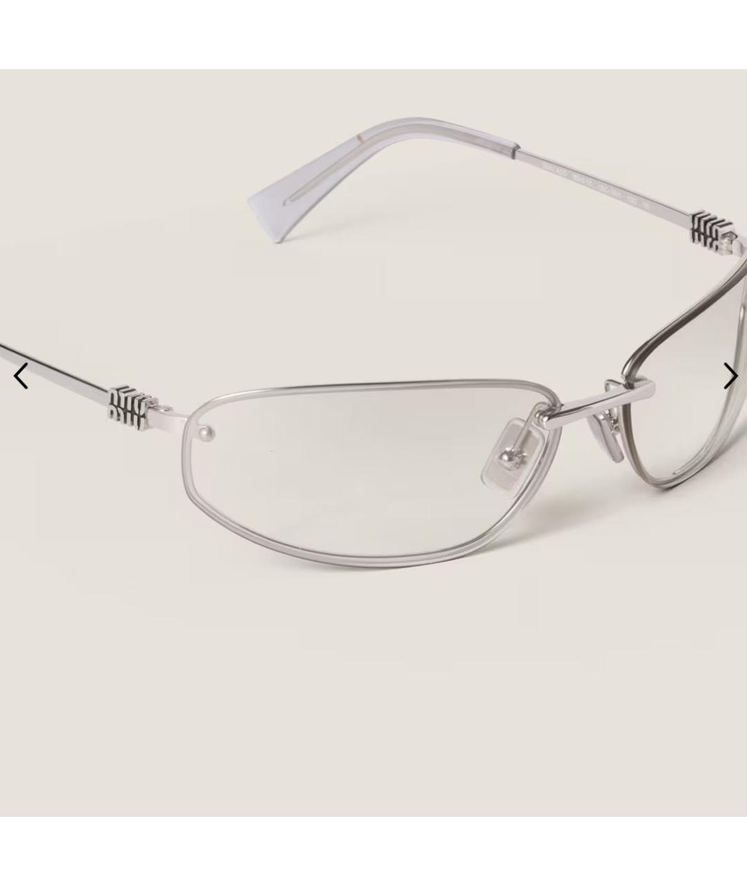 MIU MIU Белые металлические солнцезащитные очки, фото 2