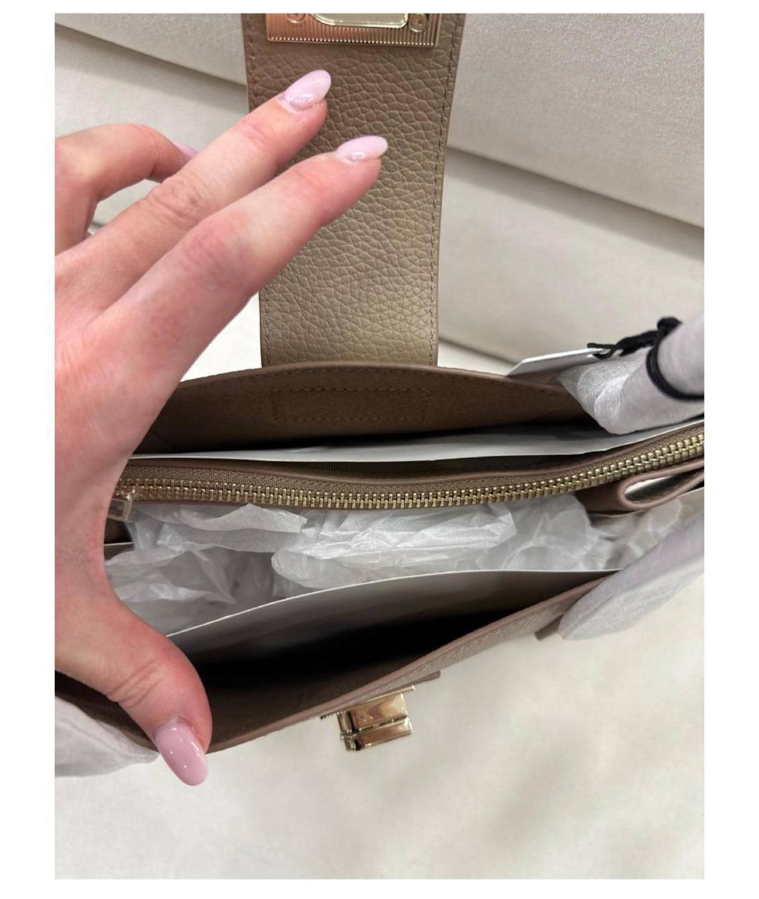 FURLA Бежевая кожаная сумка тоут, фото 8