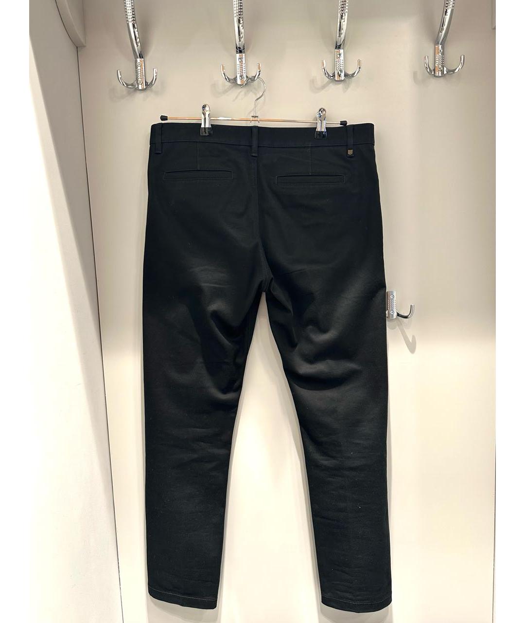 SAINT LAURENT Черные хлопковые повседневные брюки, фото 2