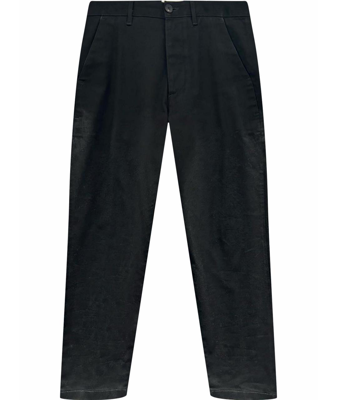 SAINT LAURENT Черные хлопковые повседневные брюки, фото 1