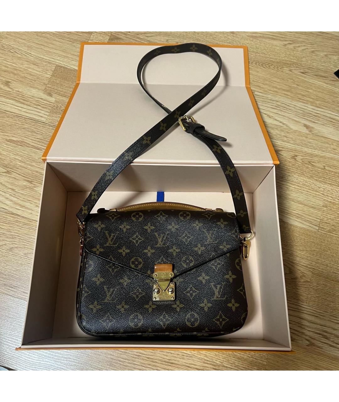 LOUIS VUITTON Коричневая сумка с короткими ручками, фото 2