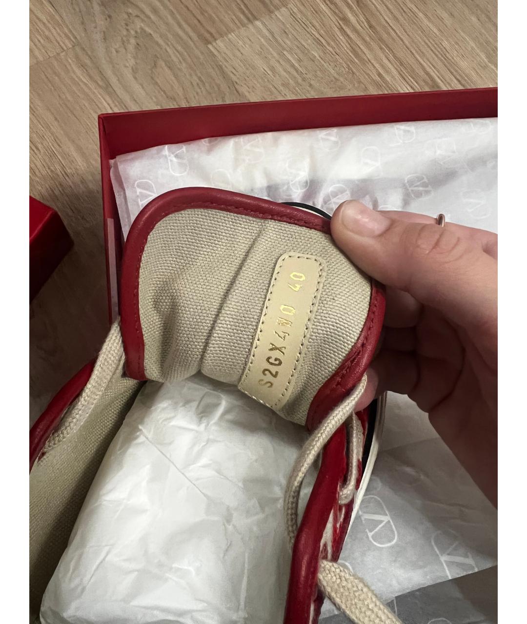 VALENTINO Красные текстильные кеды, фото 6