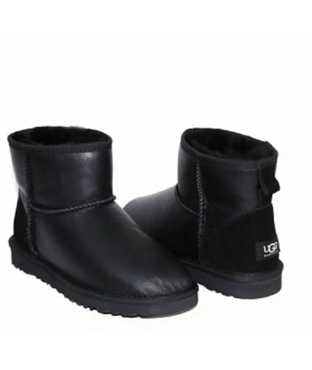 UGG AUSTRALIA Черные кожаные высокие ботинки, фото 6