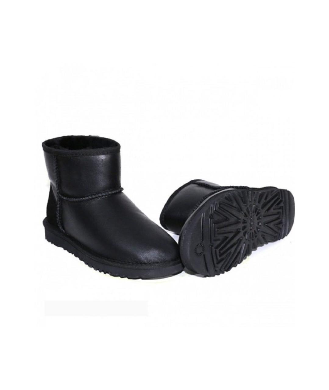 UGG AUSTRALIA Черные кожаные высокие ботинки, фото 5