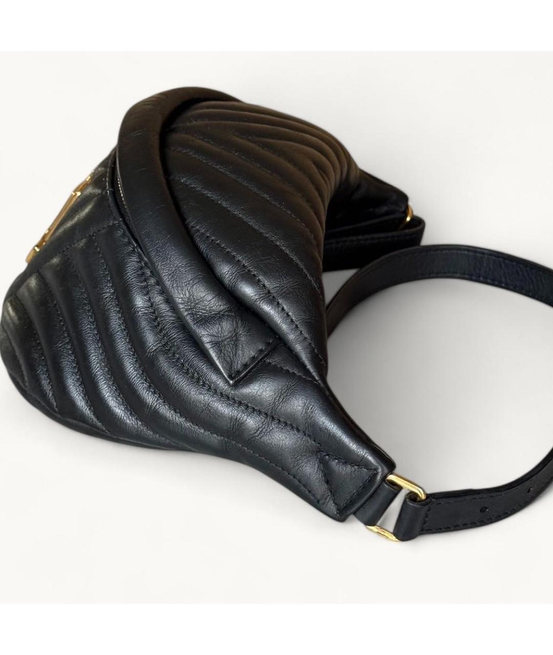 LOUIS VUITTON Черная кожаная поясная сумка, фото 2