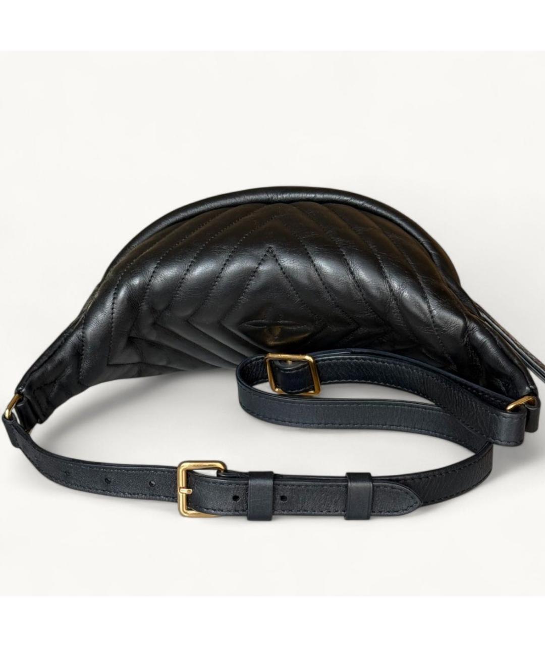 LOUIS VUITTON Черная кожаная поясная сумка, фото 4