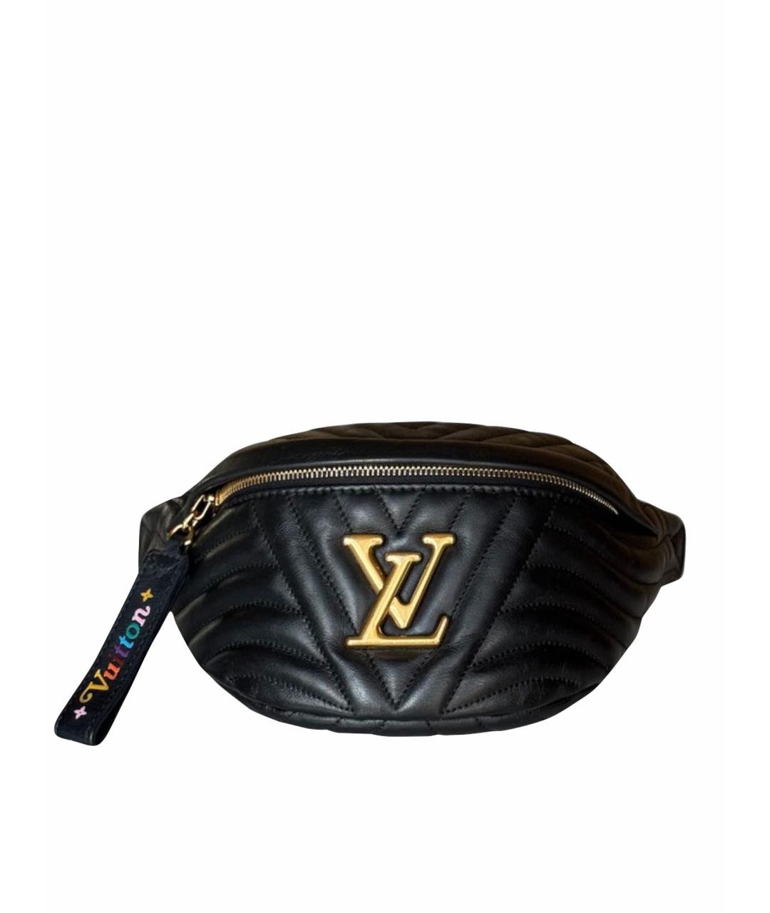 LOUIS VUITTON Черная кожаная поясная сумка, фото 1