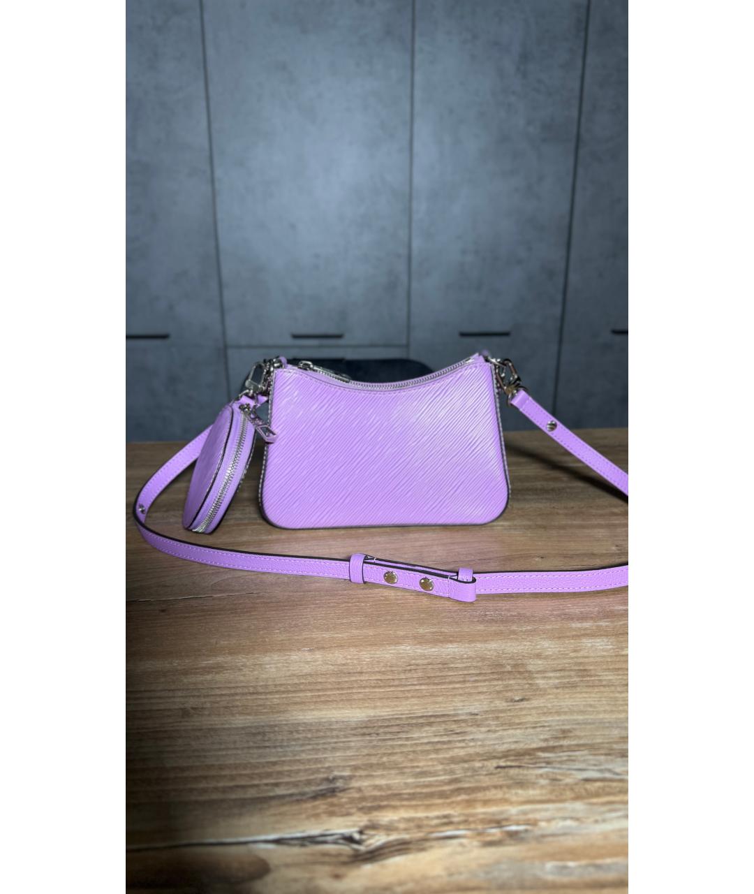 LOUIS VUITTON Фиолетовая кожаная сумка через плечо, фото 3