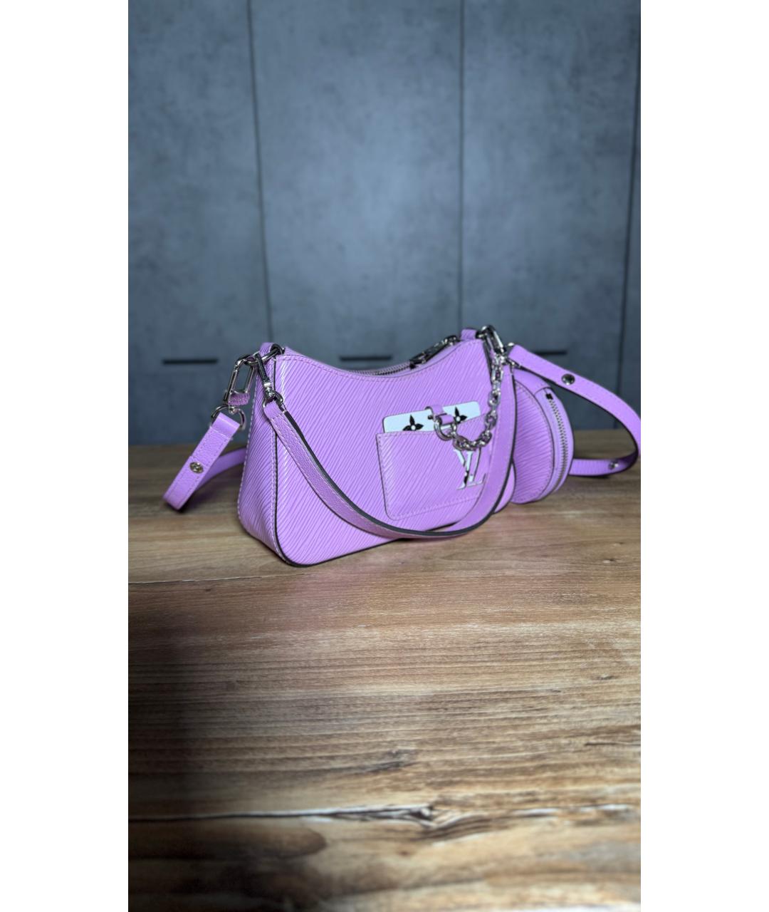 LOUIS VUITTON Фиолетовая кожаная сумка через плечо, фото 2