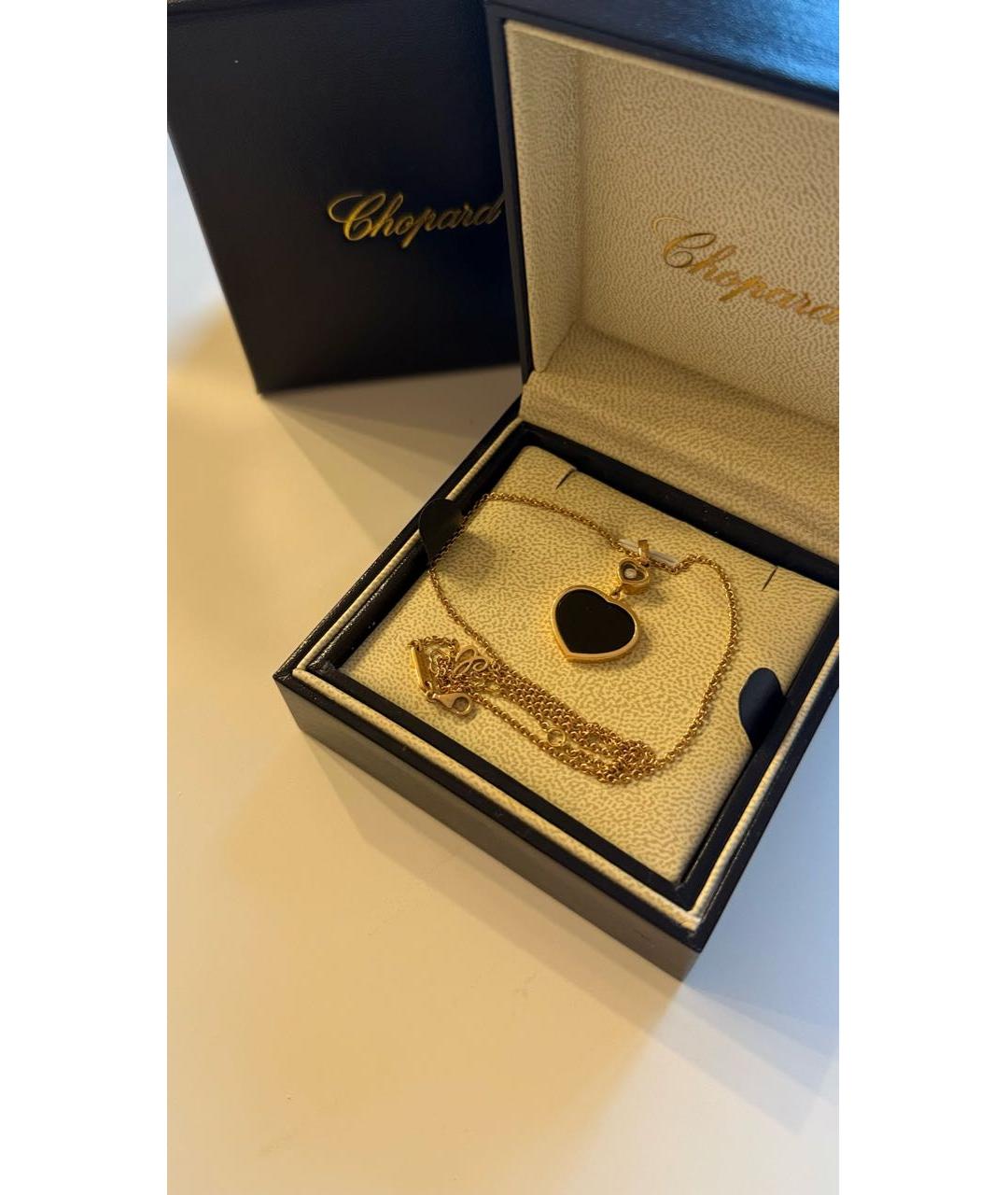 CHOPARD Черная подвеска из желтого золота, фото 2