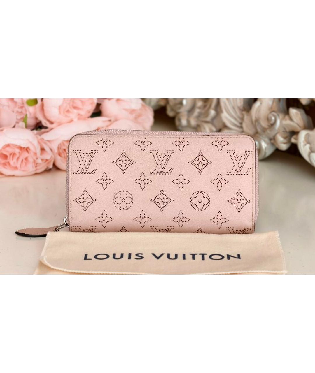 LOUIS VUITTON Розовый кожаный кошелек, фото 9