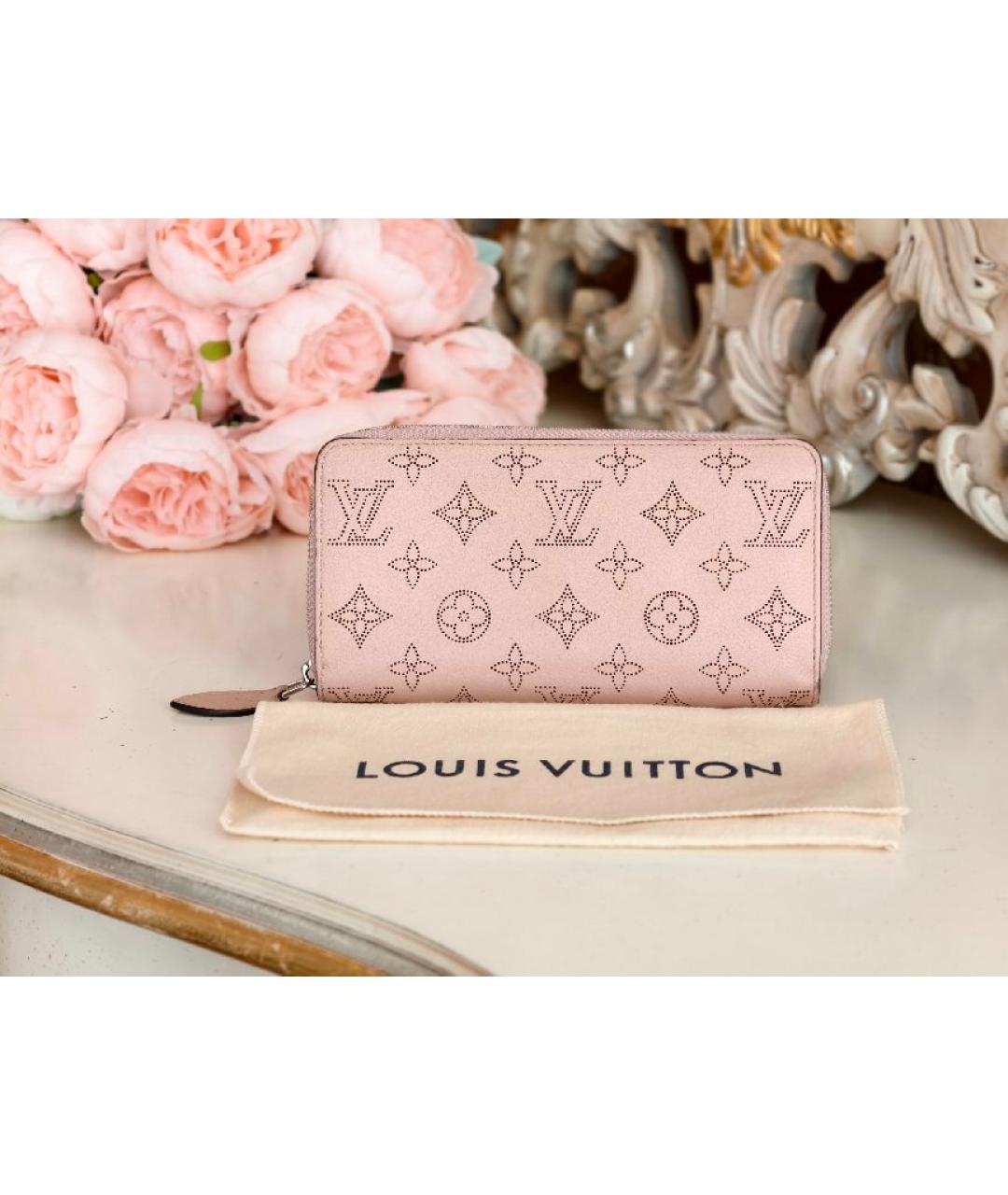 LOUIS VUITTON Розовый кожаный кошелек, фото 8