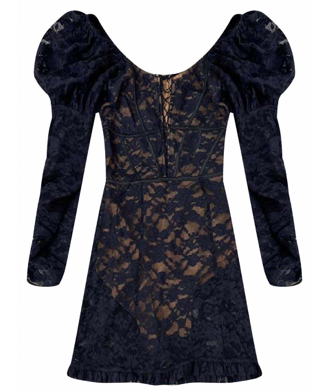 FOR LOVE AND LEMONS Черное кружевное вечернее платье, фото 1