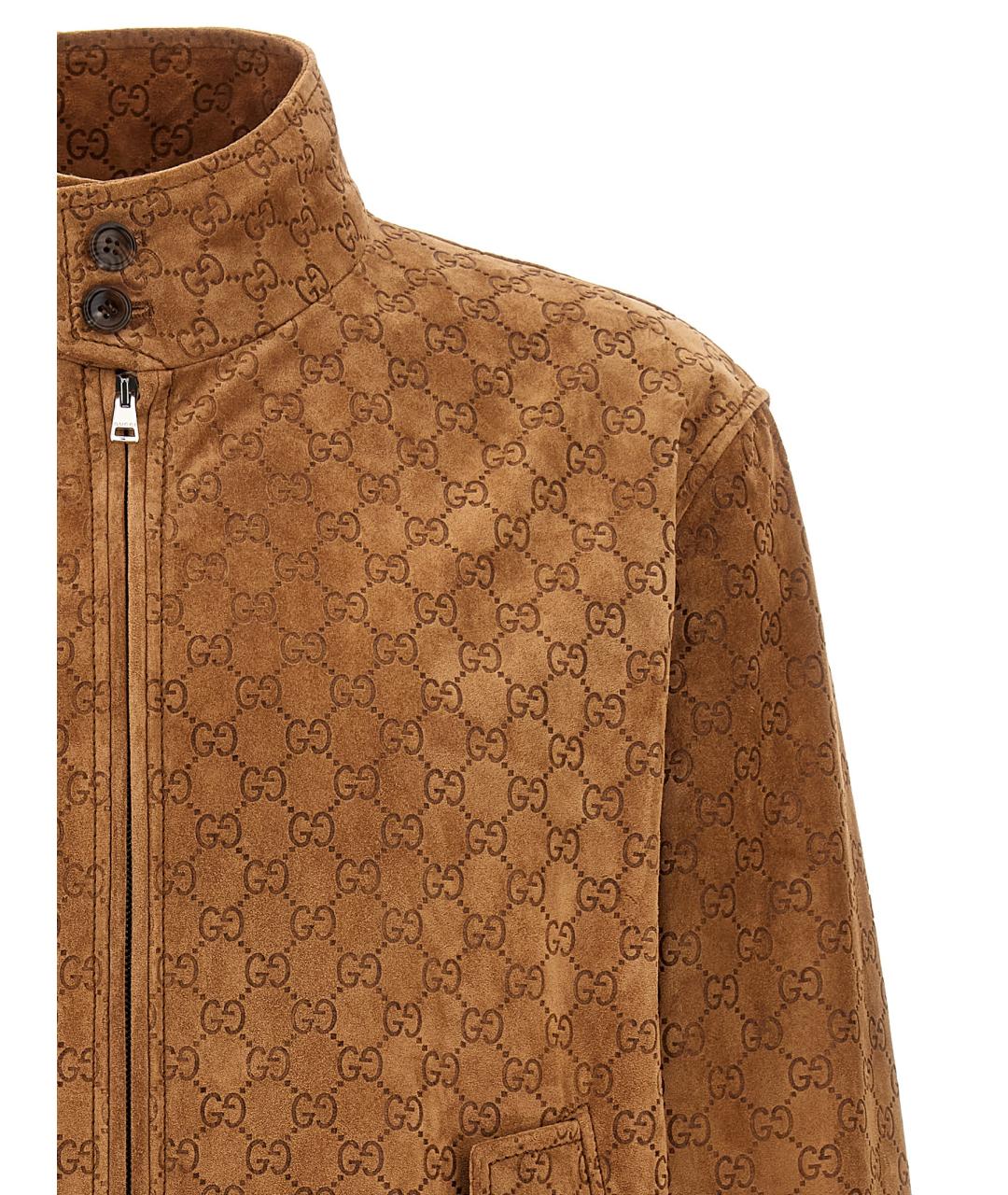 GUCCI Коричневая замшевая куртка, фото 3