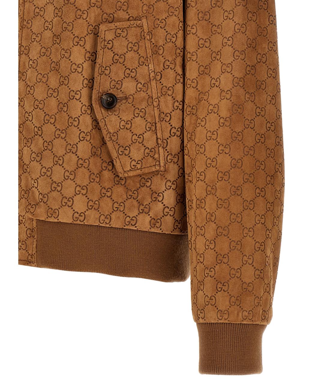 GUCCI Коричневая замшевая куртка, фото 4