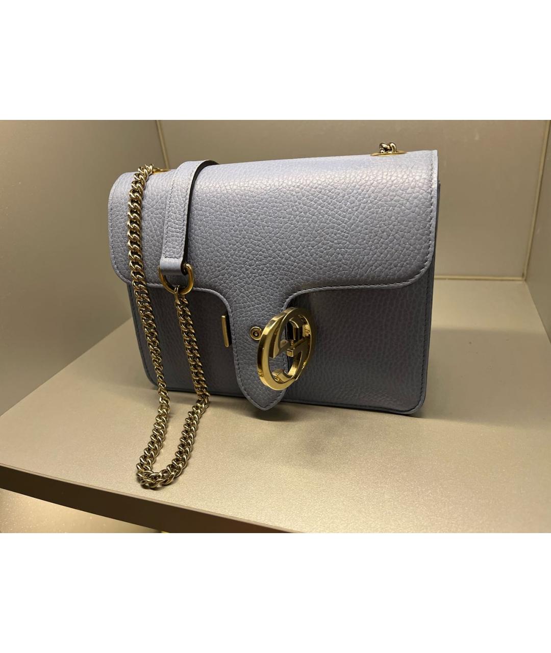 GUCCI Голубая кожаная сумка через плечо, фото 8
