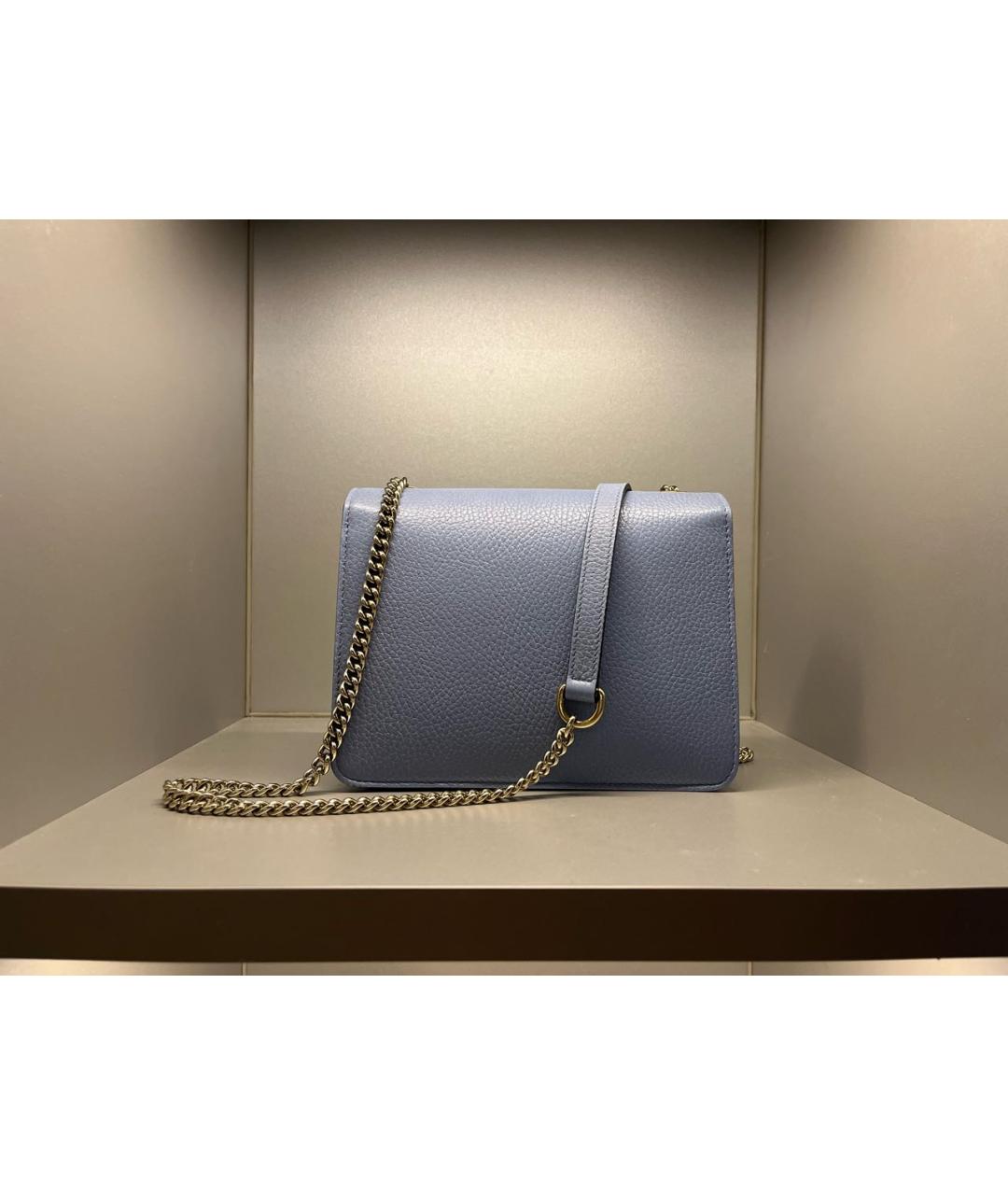 GUCCI Голубая кожаная сумка через плечо, фото 5